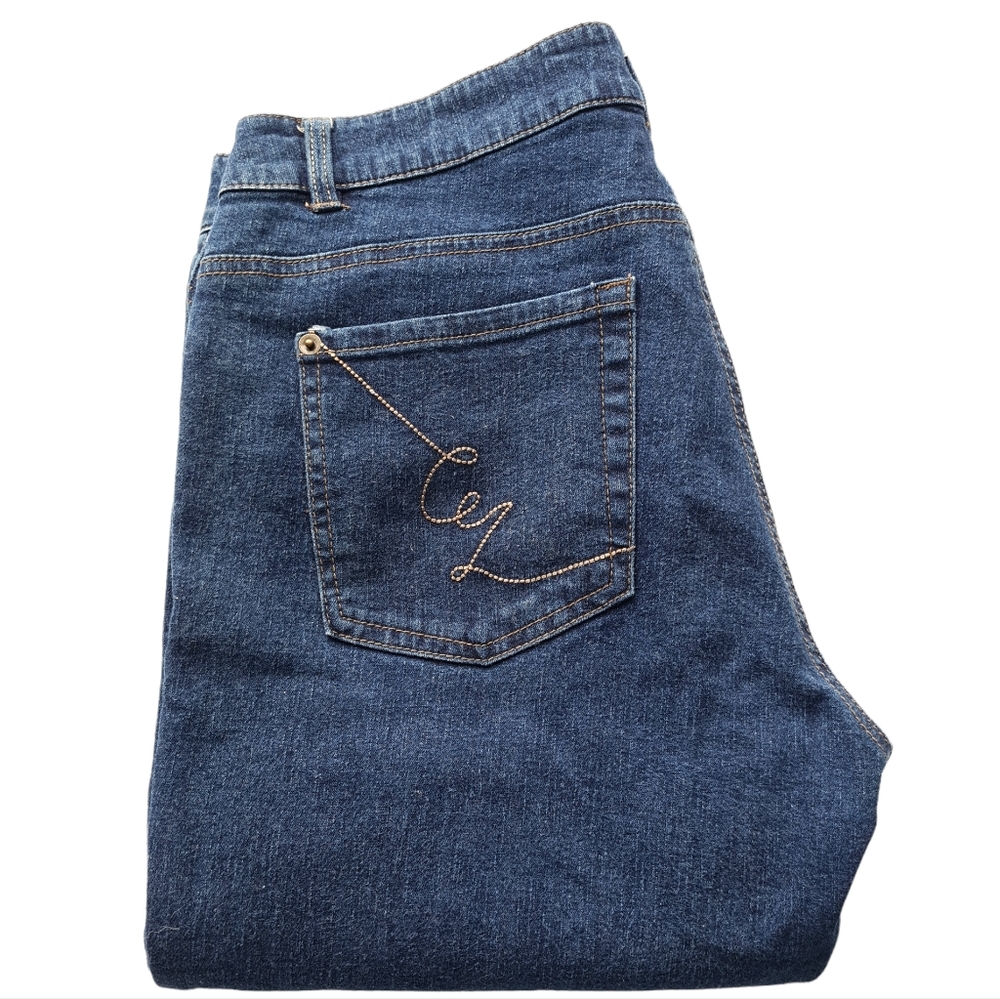 Vintage Carla Zampatti 10 Women's Bootcut Denim Blue Jeans - Picture 2 of 10
